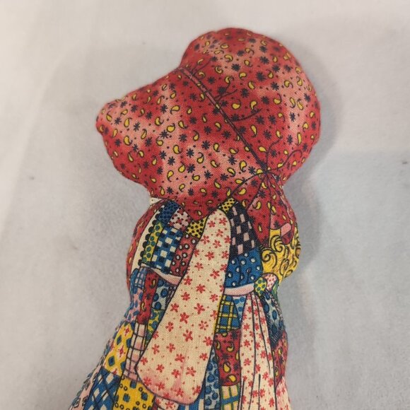 Holly Hobbie Handmade American Greetings Calico Fabrics Red Bonnet Doll Plush - Picture 3 of 7